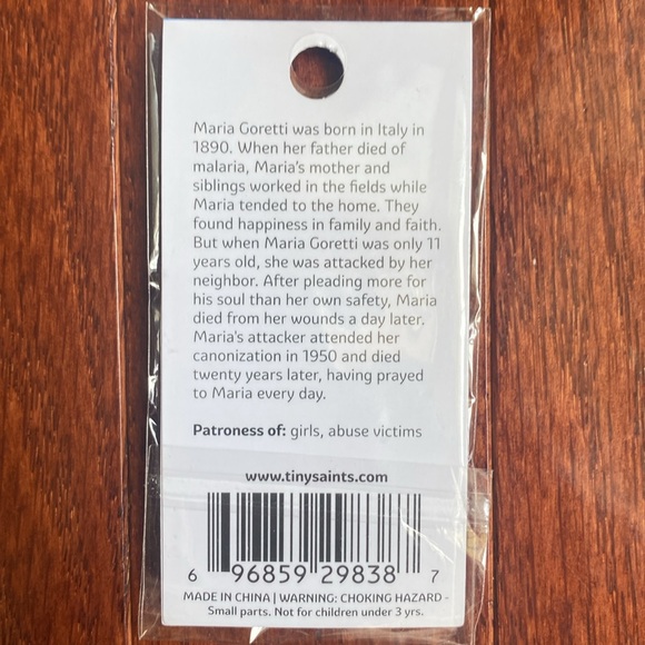 Brand New Tiny Saints St. Maria Goretti Key Chain/Backpack Charm - Picture 2 of 2